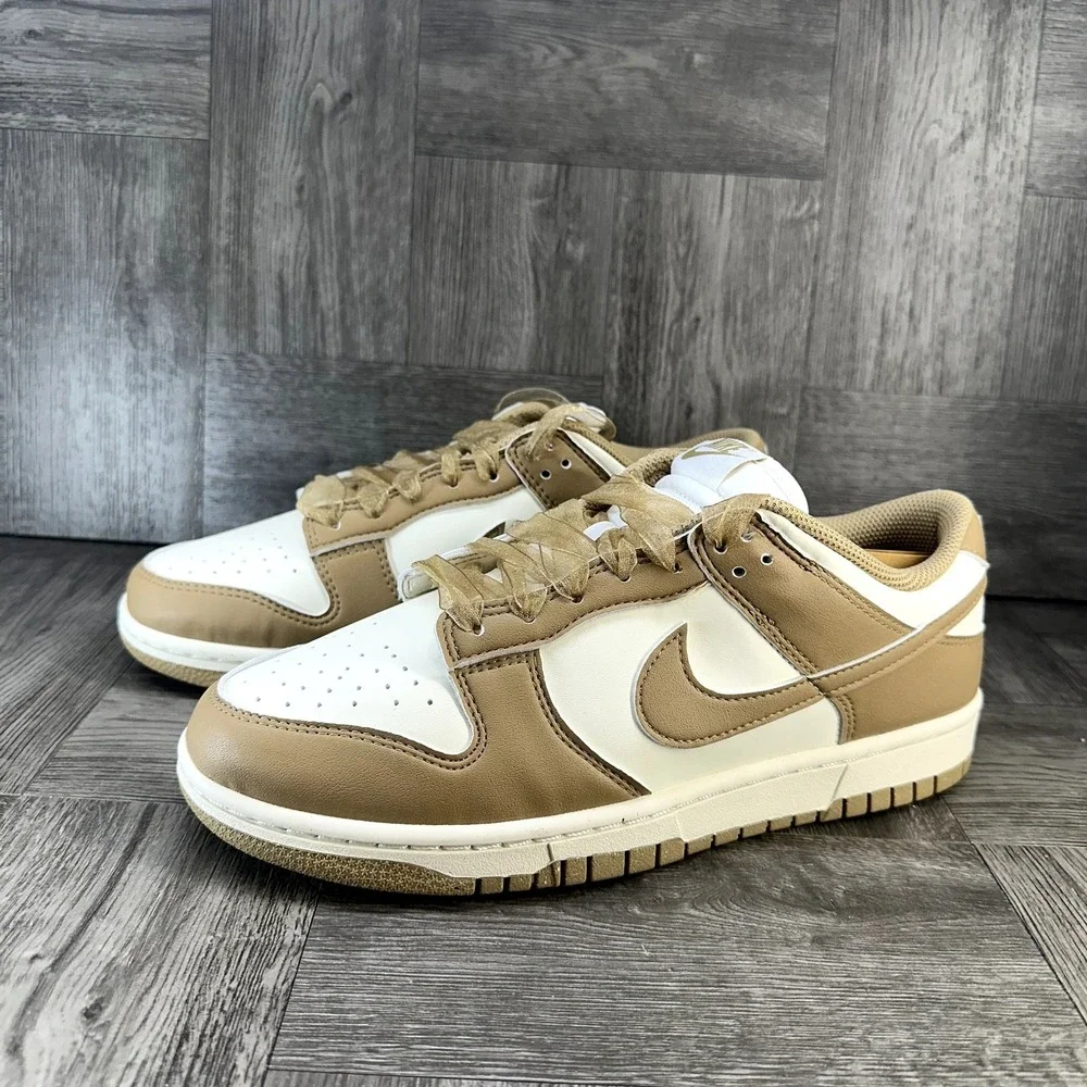 Nike Dunk Low Womens 10 Beige White Leather Ribbon Laces NEW IB7311-101